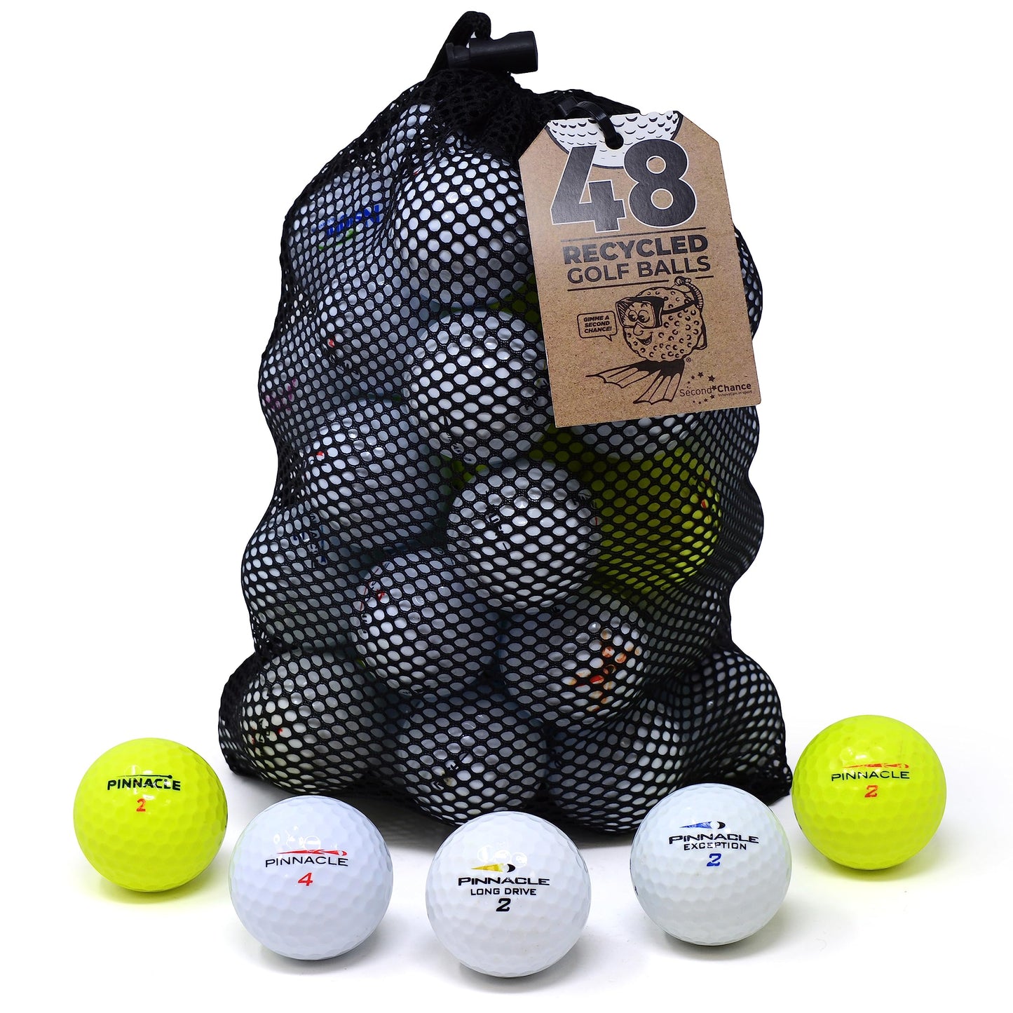 Second Chance Pinnacle 48 Quality Lake Golf Balls Grade A