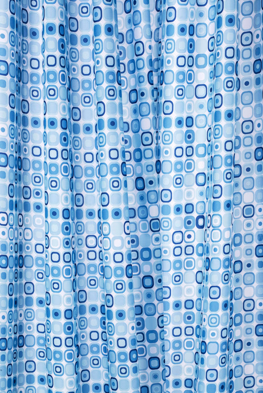 Croydex Geo Mosaic Water-Resistant Textile Shower Curtain, 1800 x 1800mm