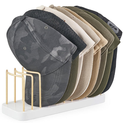 Mkono Hat Organizer for Baseball Caps, Hat Holder for 10 Baseball Caps, Tabletop Hat Rack Stand Hat Storage Display Baseball Cap Organizer for Desk