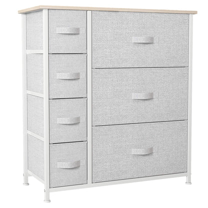 YITAHOME Chest of Drawers, Non-Woven Fabric 7-Drawer Storage Organizer Unit for Bedroom Living Room Closet, Sturdy Steel Frame, Easy Pull Fabric Bins