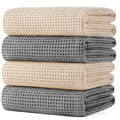 POLYTE 430 GSM Microfibre Quick Dry Waffle Bath Towel, 76.2x152.4 cm