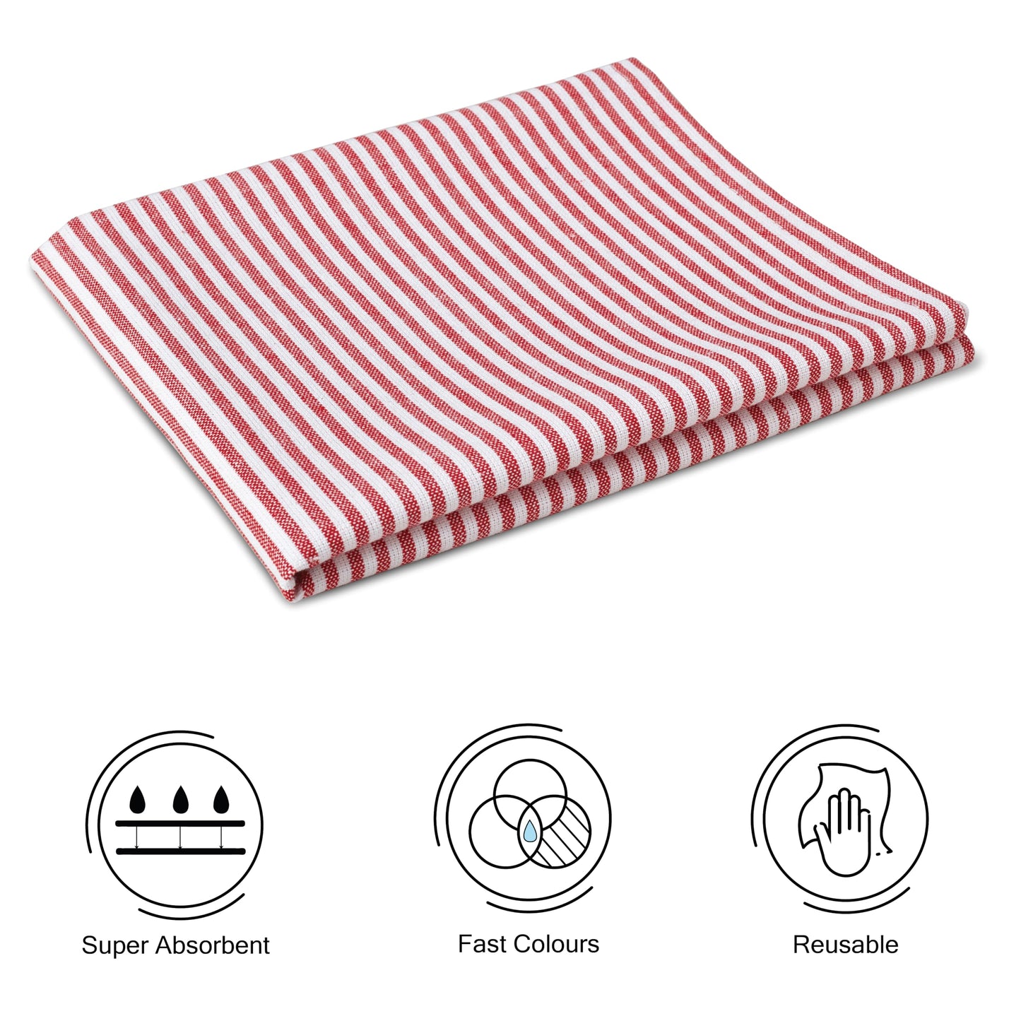 Encasa XO Kitchen Cloth for Cooking | Cotton Hand Towel for Quick Drying Dishes | 70x45 cm Tea Towels