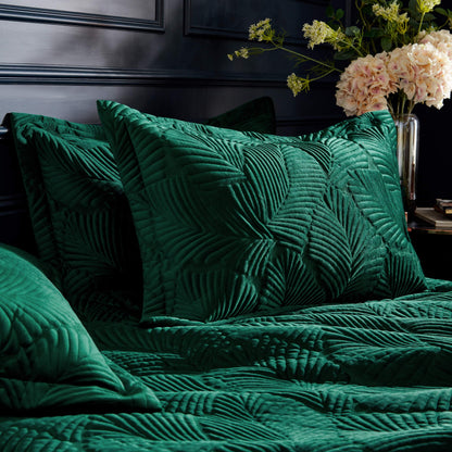 Paoletti Palmeria Duvet Cover and Pillowcase Set, Emerald, Double
