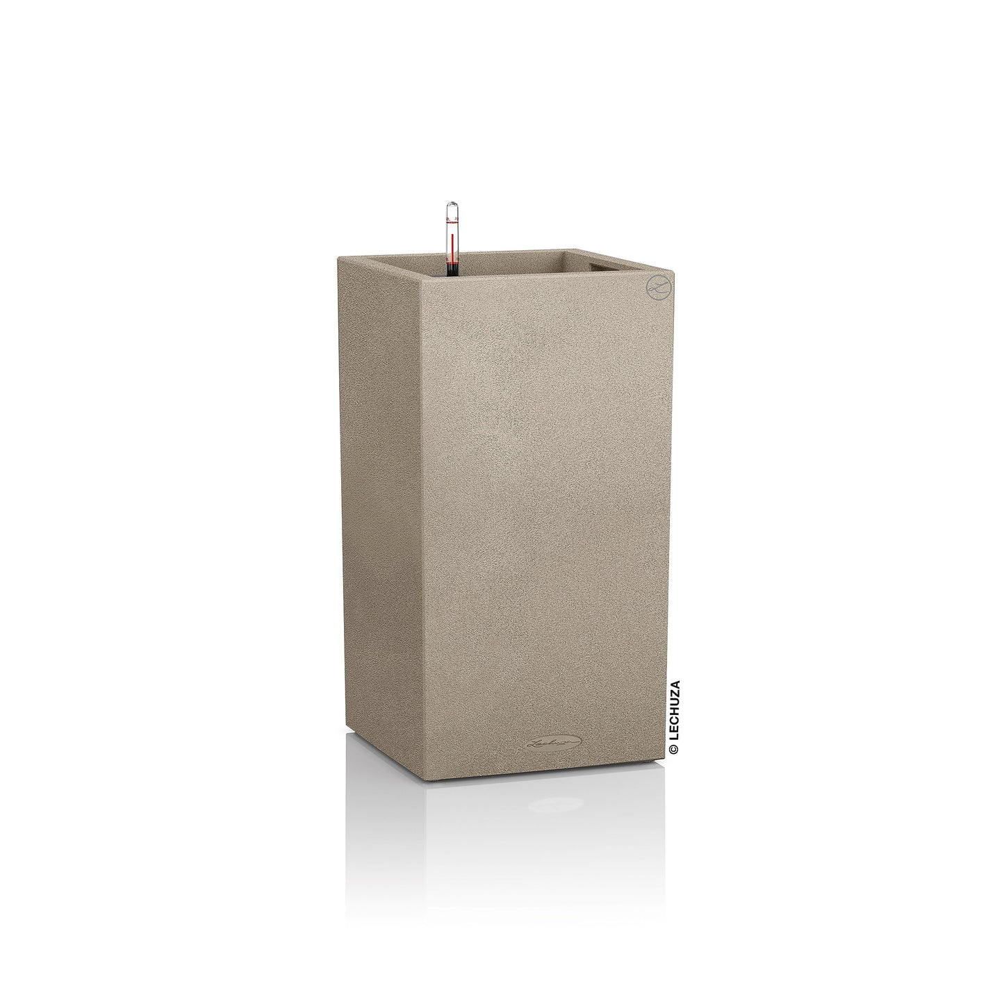 Lechuza Self Watering Plant Pot CANTO Stone 30 High Large Plastic Indoor and Outdoor Plant Pot with Drainage Hole H56 L30 W30 cm Sand Beige