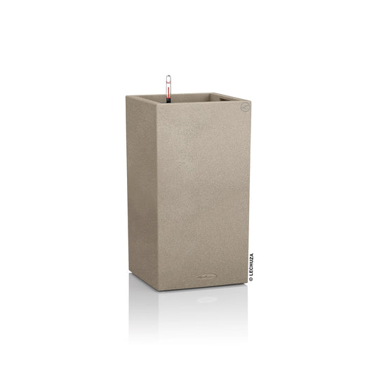 Lechuza Self Watering Plant Pot CANTO Stone 30 High Large Plastic Indoor and Outdoor Plant Pot with Drainage Hole H56 L30 W30 cm Sand Beige