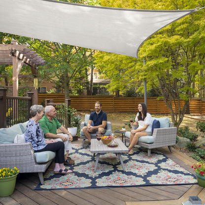 Coolaroo Premium Shade Sail Kit, (16'5"x9'11" Rectangle), Stone, High Density Polyethylene (HDPE)