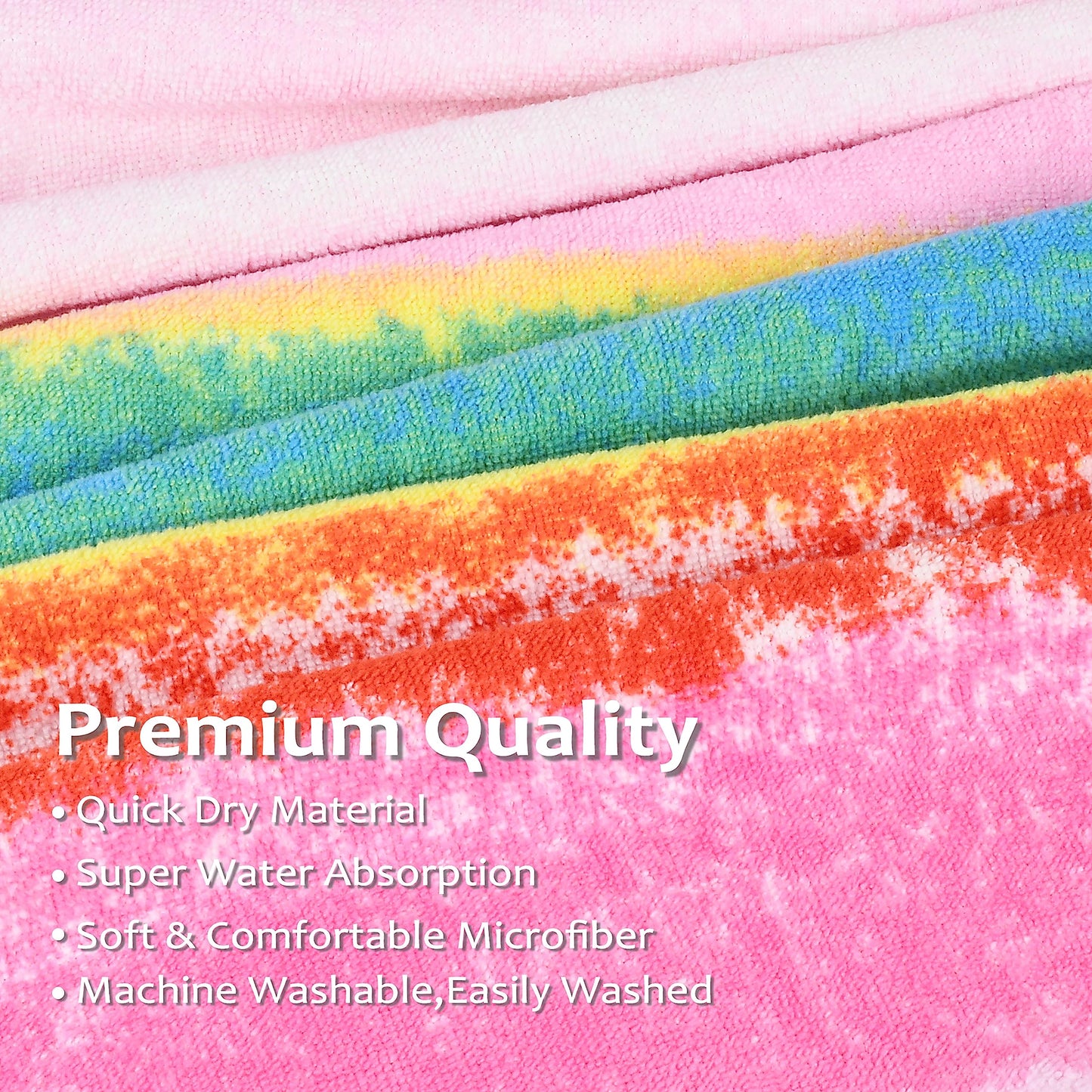Kato Tirrinia Poncho Towel Adult, Large Changing Robe Towel, Surf Beach Towel, Quick Dry Swim Robe with Hood, Super Water Absorbent