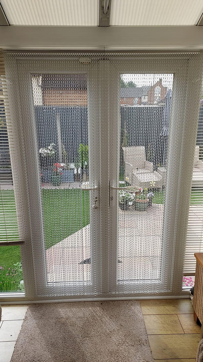 Chawniao 100cm x 210cm Premium Aluminium Fly Door Chain Curtain for doorways, Fly Screens Metal Insect Screen Blinds