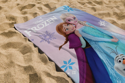 hermet Frozen Beach Towel, 70 x 140 cm, Beach or Pool Towel, 100% Soft Cotton, Practical and Lightweight