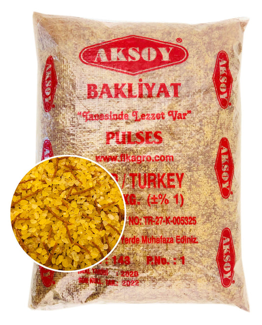 Aksoy Vermicelli Cracked Wheat Bulgur 5KG | Perfect for Pilafs, Soups, Salads & Side Dishes | Non-GMO, Aromatic, Ideal for Mediterranean & Middle