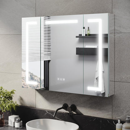 ELEGANT LED Bathroom Mirror Cabinet with 3 Colors & Bluetooth, 800x600mm