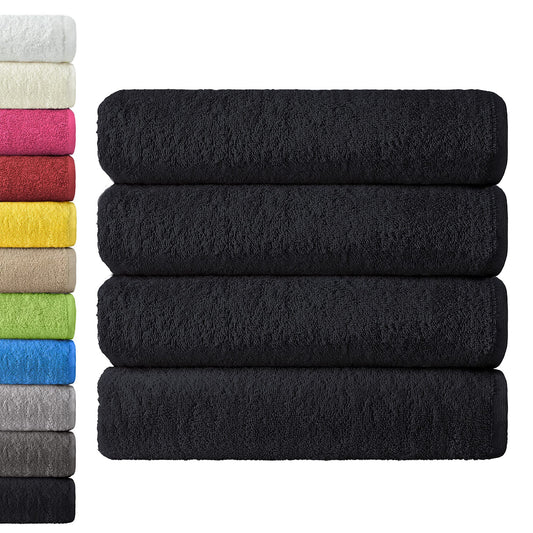 NatureMark 4-Piece Large Towel Set - 100% Cotton, Soft, Absorbent and Durable Bath Towels for Home, Spa, Gym - 70 x 140 cm, Black