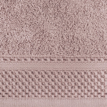 Eurofirany Carlo Bath Towel Set Hand Towel Sauna Towel Pattern - Absorbent, 100% Cotton 580g/m, Pack of 3 and 6, Light Pink, 50 x 90 cm, 6