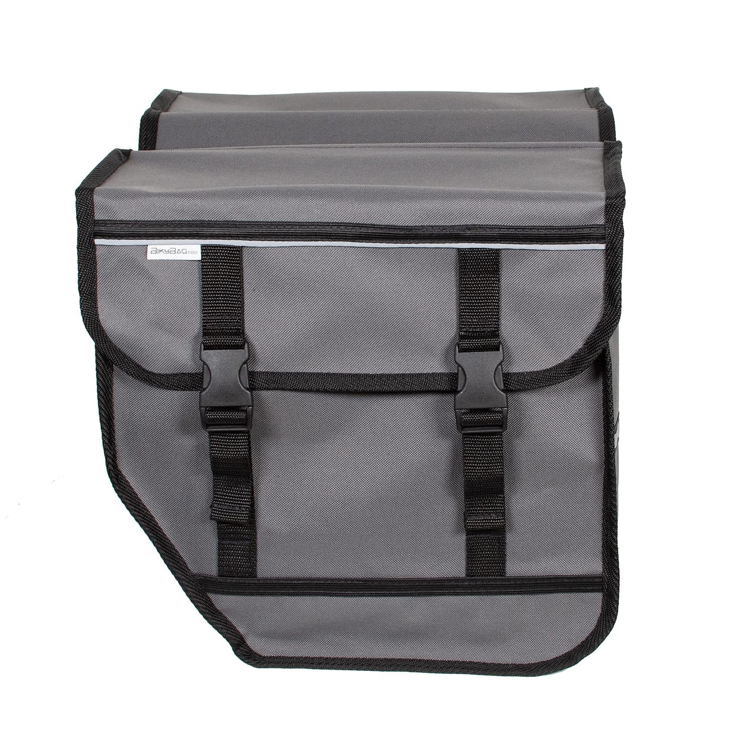 BikyBag Model M - Bicycle Double Panniers - Bike Bicycle Cycle Bag for Rear Rack (Grey)