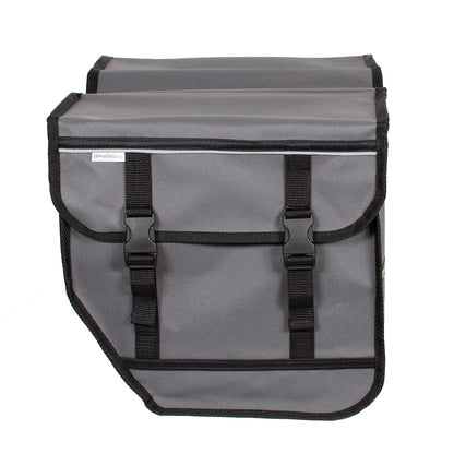 BikyBag Model M - Bicycle Double Panniers - Bike Bicycle Cycle Bag for Rear Rack (Grey)