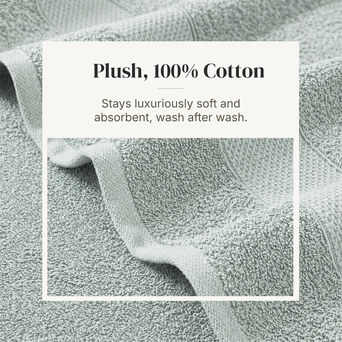 Modern Threads 6-Piece 100% Combed Cotton Yarn Dyed Cobblestone Jacquard Towel Set Misty Blue