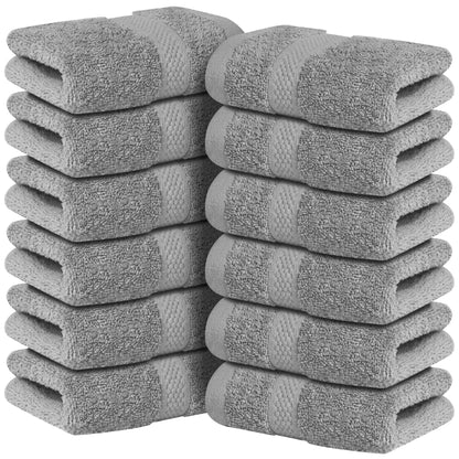 Infinitee Xclusives 100% Cotton Luxury Wash Cloths for Showering - 12 Pack