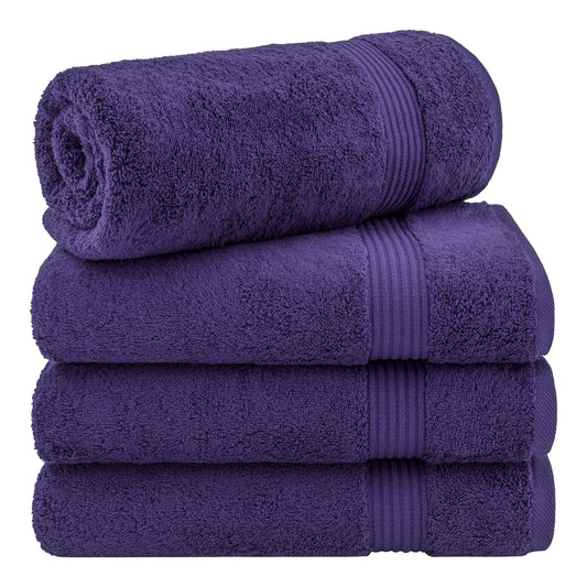 Cotton Paradise Bath Towels for Bathroom, 100% Cotton 4 Piece Turkish Bath Towel Set, Soft Plush Towels Clearance Bathroom Set, Purple Bath Towels