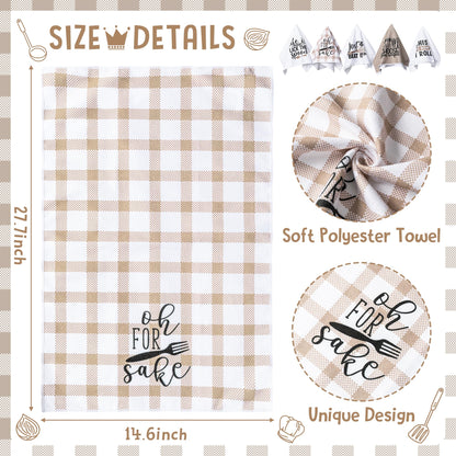 R HORSE 5Pcs Funny Kitchen Dish Towel Set Absorbent Quick Dry Cloth