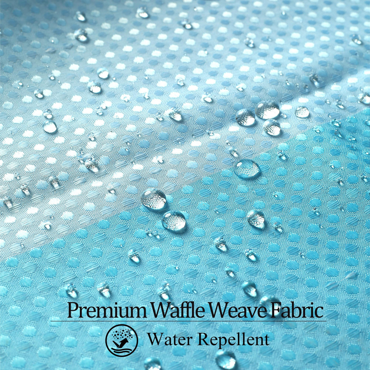 maifey Shower Curtain for Bathroom, Waffle Fabric Heavy Duty Waterproof Wet Room Blue Shower Curtains Heavy Duty Bath anti-fouling with 12 Hooks 180