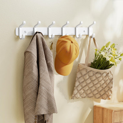 Coat Rack Wall Mount Heavy Duty, Wall Coat Hanger with Hooks, White 2 Pack