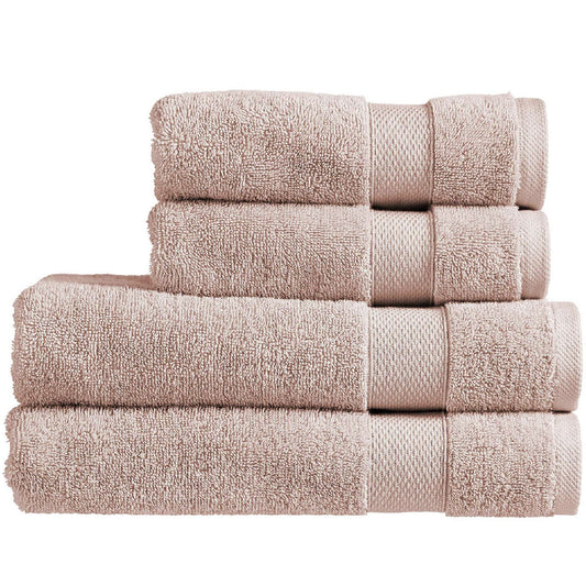 Christy Refresh Pink Towel Set | Set of 4 | 2 Bath 2 Hand | Quick Dry | Gentle Pastel Tones | Soft Absorbent Bathroom Towels | 100% Cotton 550GSM |