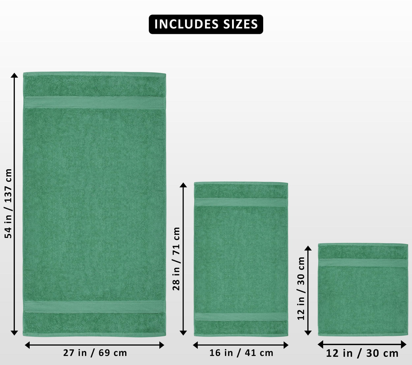 Utopia Towels 8 Piece Towel Set - 2 Bath Towels, 2 Hand Towels and 4 Washcloths Cotton Hotel Quality Super Soft and Highly Absorbent (Hunter Green)