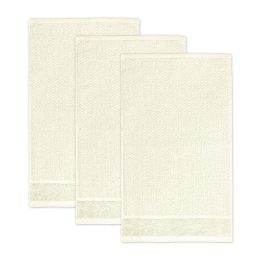 frottana Pearl guest towel 30 x 50 cm made of 100% cotton, ivory 3er set