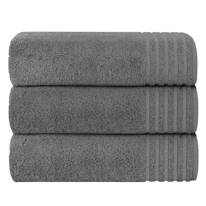 Olivia Rocco Monaco 3 Pack Bath Sheets Highly Absorbent Premium Quality 100% Cotton Large Towel Set Extra Soft Quick Dry Large Towels Bath Sheet 500