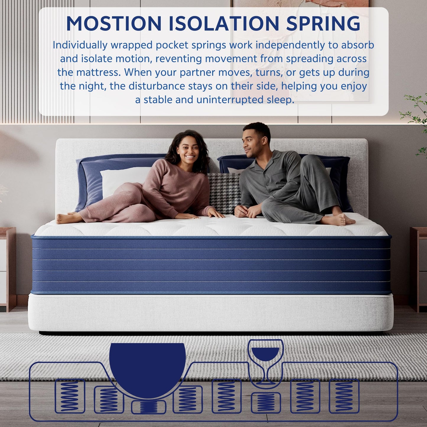 PurrJoys Orthopedic Double Mattresses 25cm Medium Firm for Back & Lumbar Pain Relief 135x190cm
