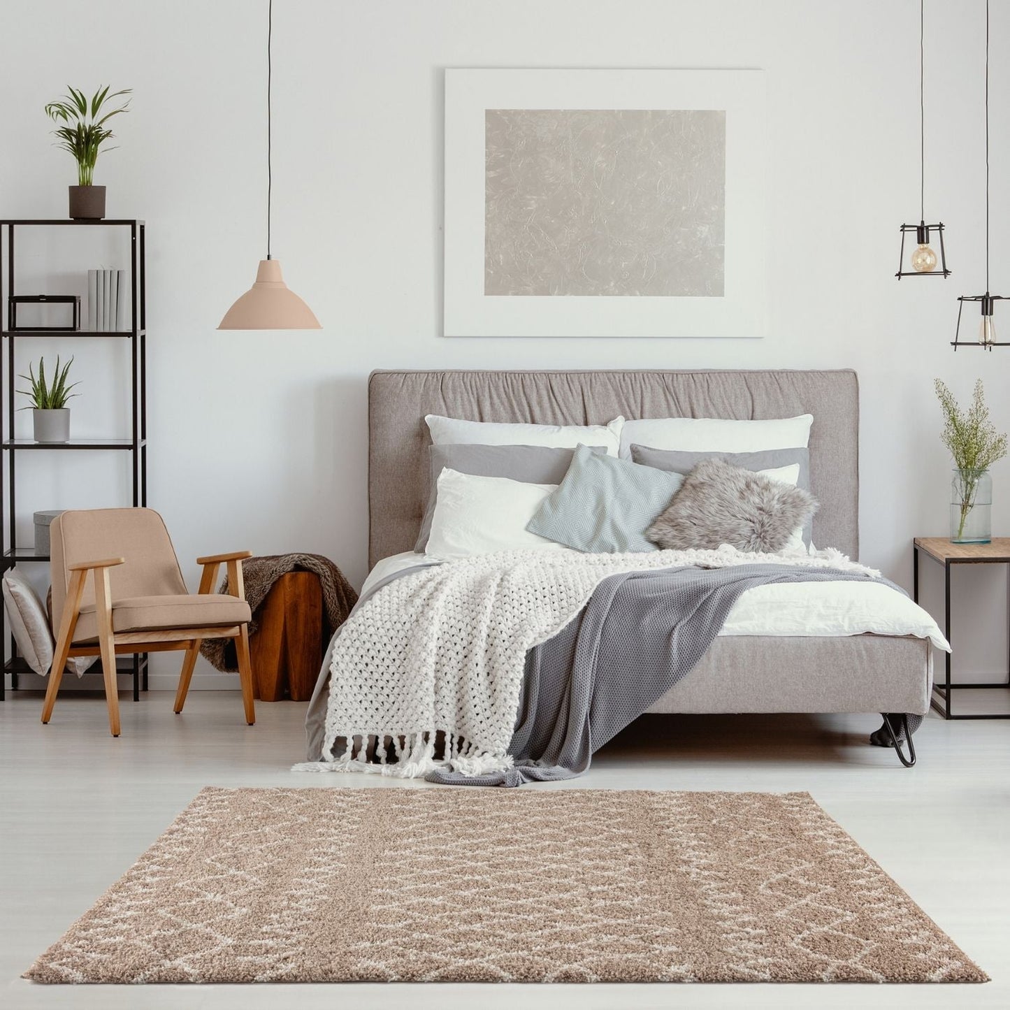 Moroccan Beige Shaggy Rug | 920
