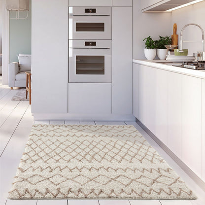 Moroccan Ivory Beige Shaggy Rug | 930