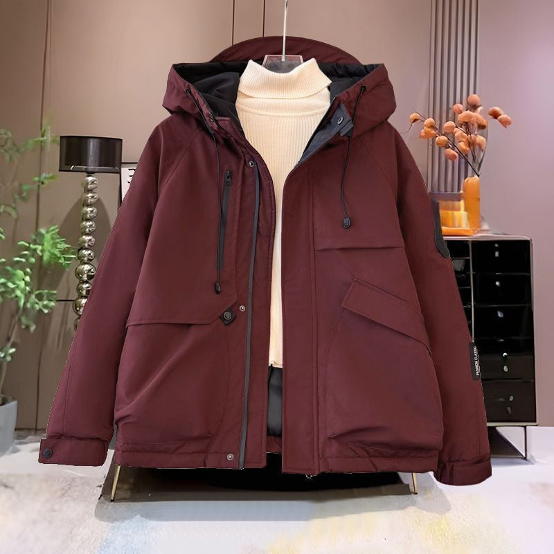 Korean-style Loose-fitting Hooded Quilted Outdoor Jacket