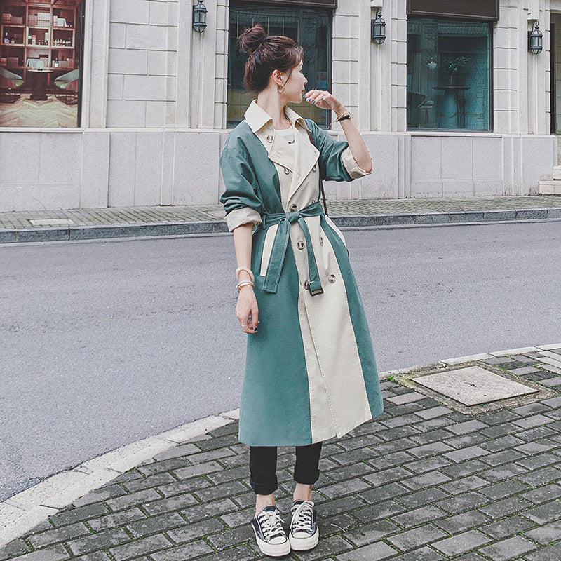 Mid-length Temperament British Style Small Over-the-knee Loose Slim Coat