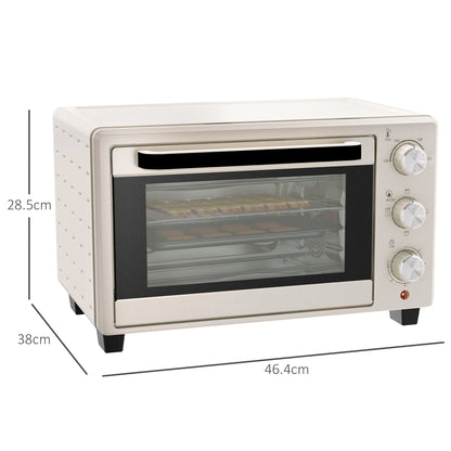 HOMCOM 21L Mini Countertop Oven, 100\'c2\'b0C-230\'c2\'b0C Adjustable Temp - White