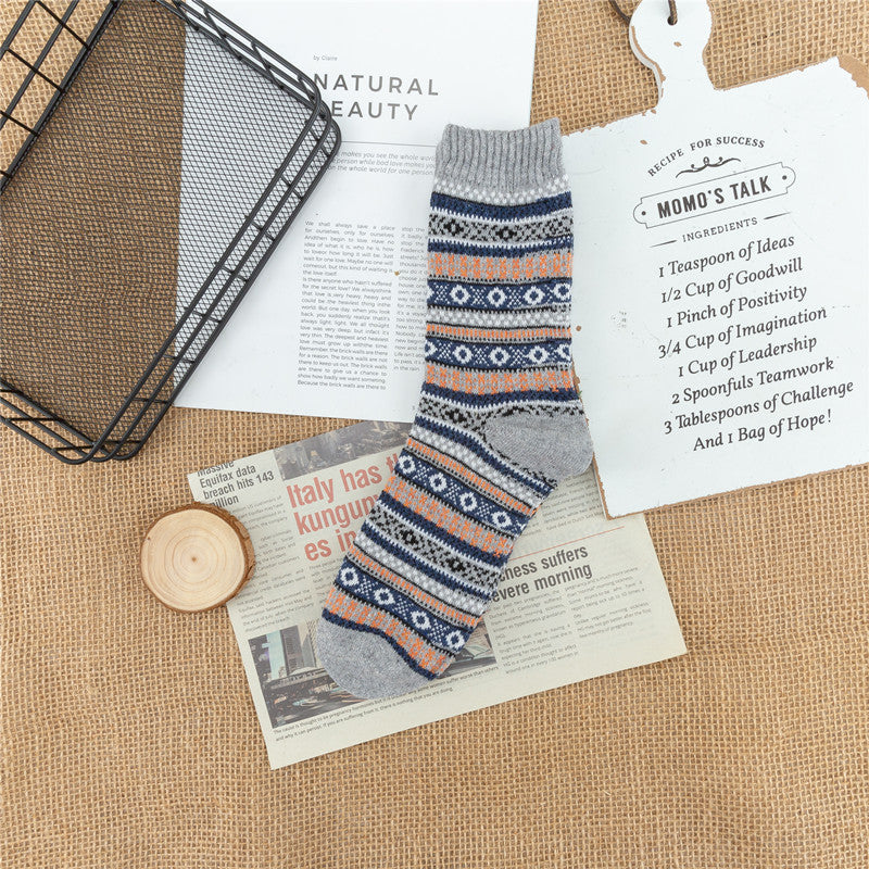 Men's Thickened Ethnic Style Checkered Socks