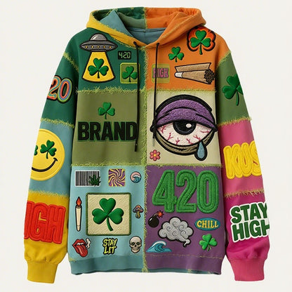 Fashion Casual Printed Polyester Sweater