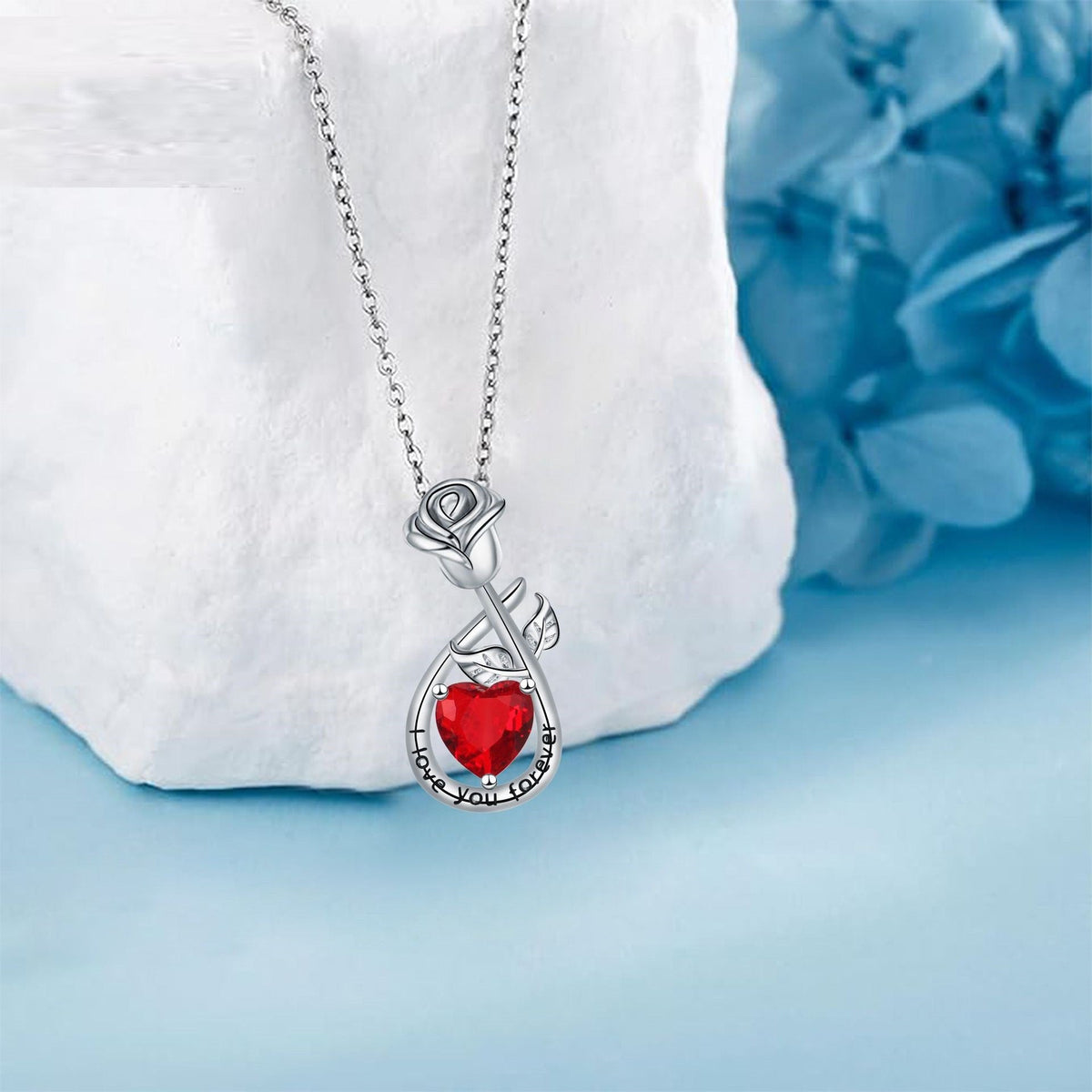 Rose Pendant Necklace Valentine's Day Gift For Girlfriend