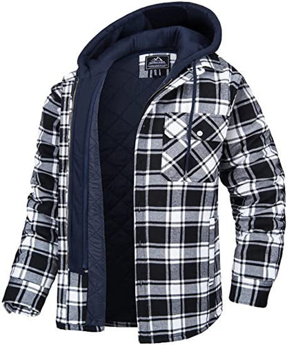The Winter Layer – Men’s Plaid Hooded Padded Coat