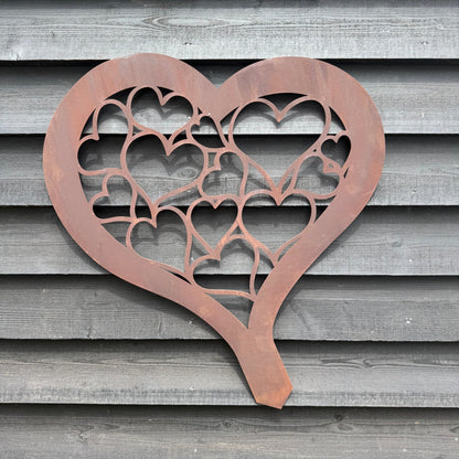 Large Rusty Metal Decorative Heart Garden Decoration