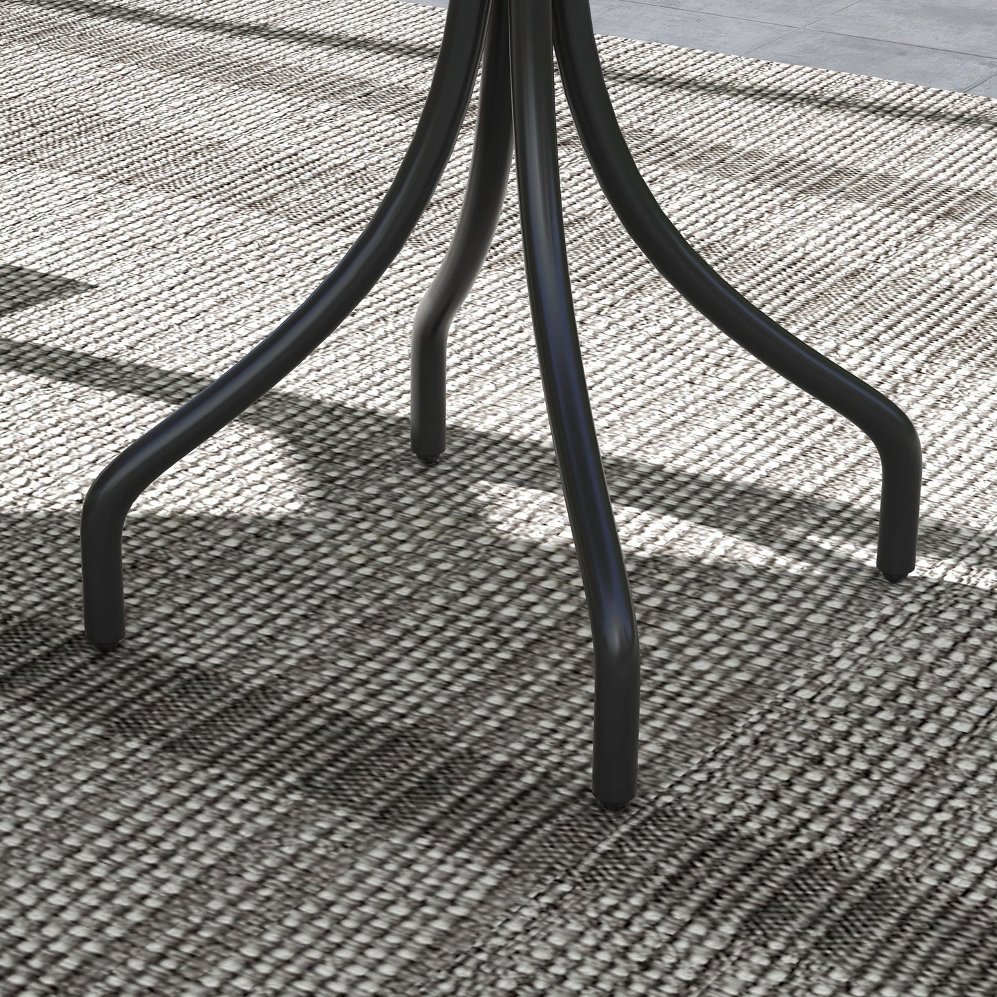 Outsunny Φ66cm Galvanised Steel Garden Table - Grey