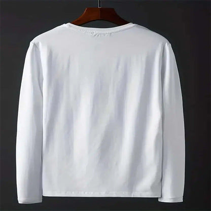 New Women's Casual Long-sleeve Crew-neck Top With Printed Design