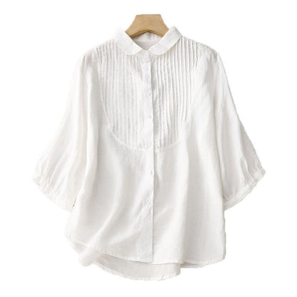 Women's Retro Loose Cotton And Linen Tops