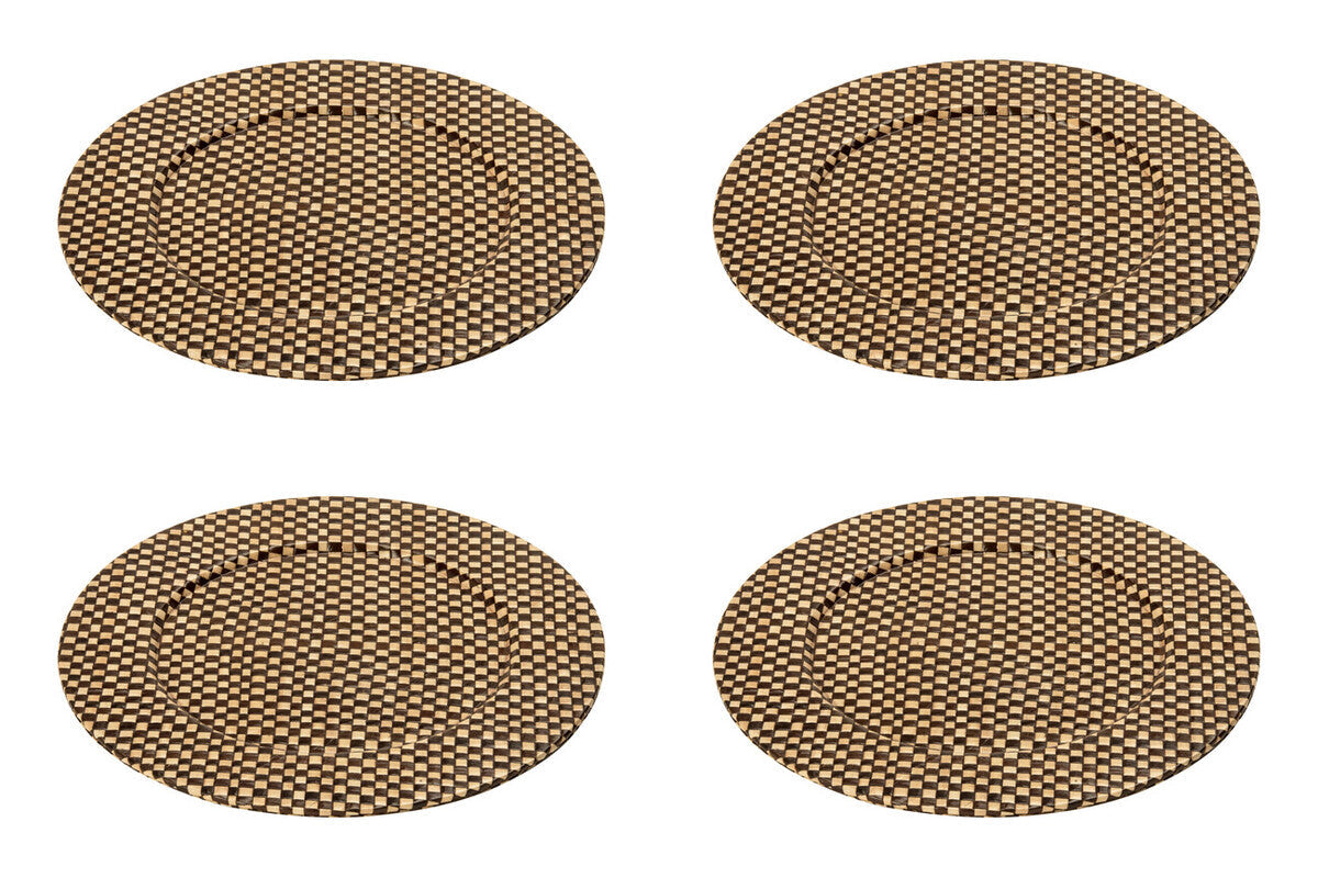 Pandanus Black And Natural Charger Plate