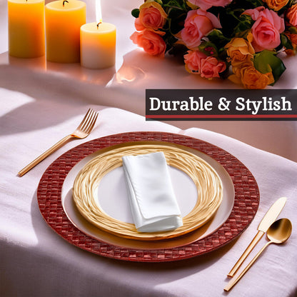 Pandanus Red Charger Plate