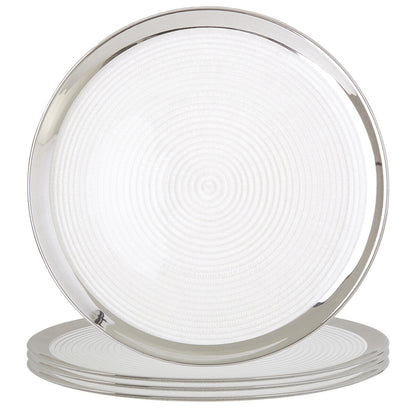 Ida Set of Four 32cm Dia Embossed Coupe Charger Plates