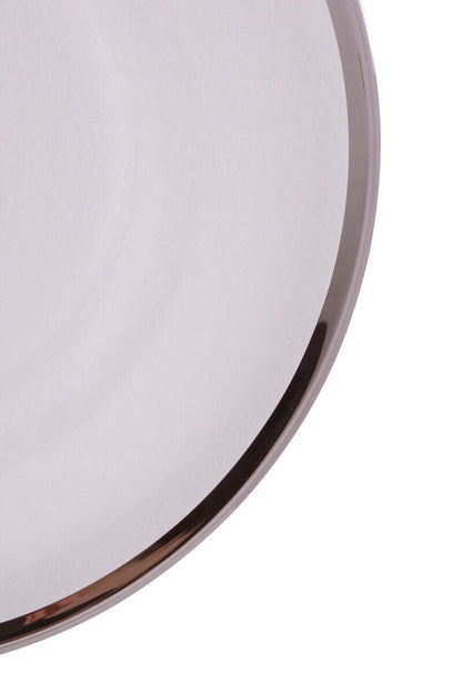 Ida Set of Four 33cm Dia Plain Charger Plates with Silver Rims