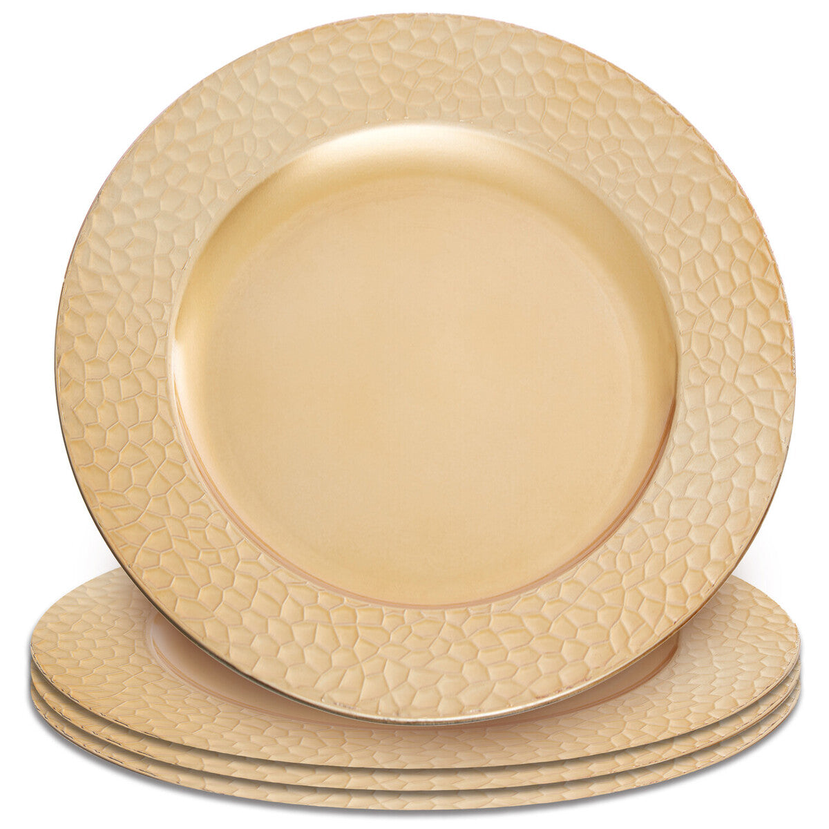 Dia Gold Charger Plate With Hammered Rim