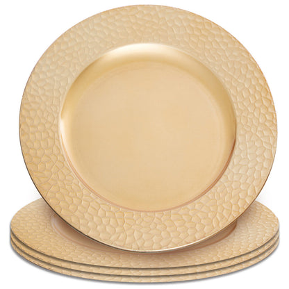 Dia Gold Charger Plate With Hammered Rim