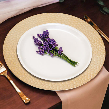 Dia Gold Charger Plate With Hammered Rim